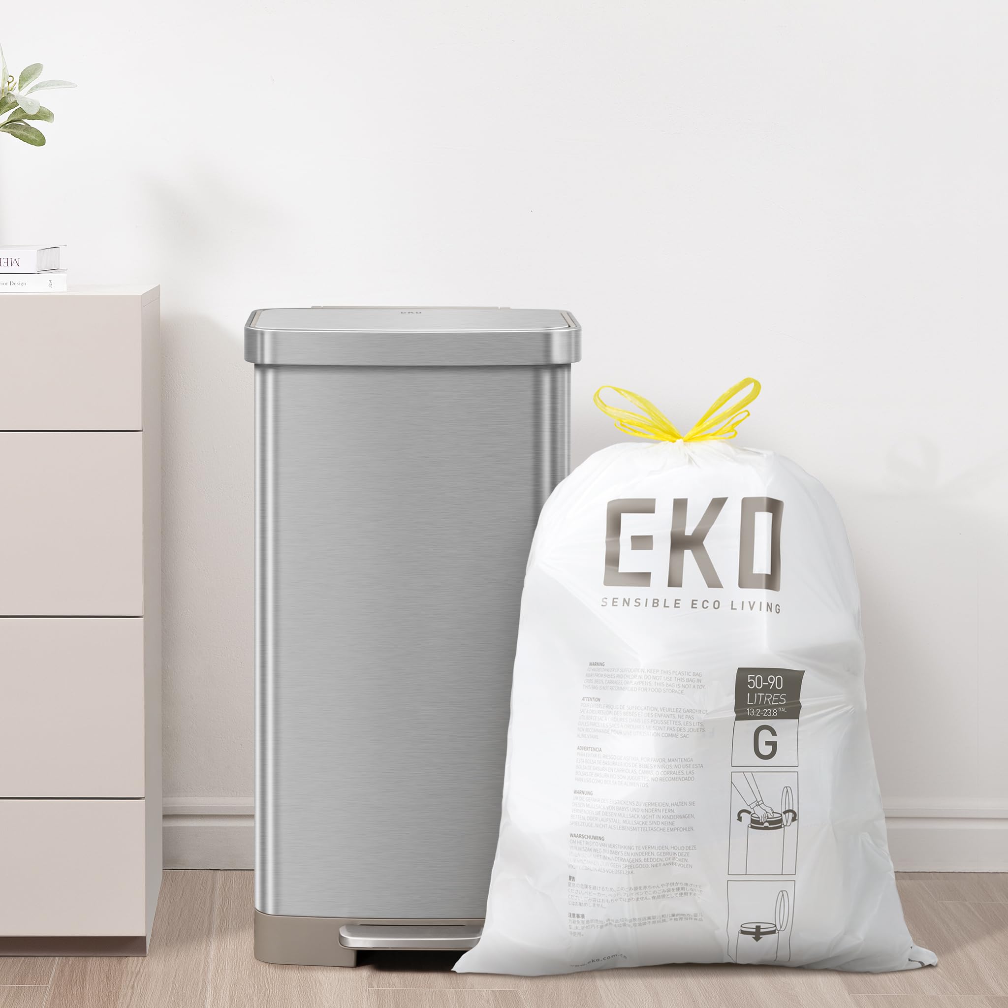 EKO etiqueta del empaque resaltando aroma a lavanda y control de olores