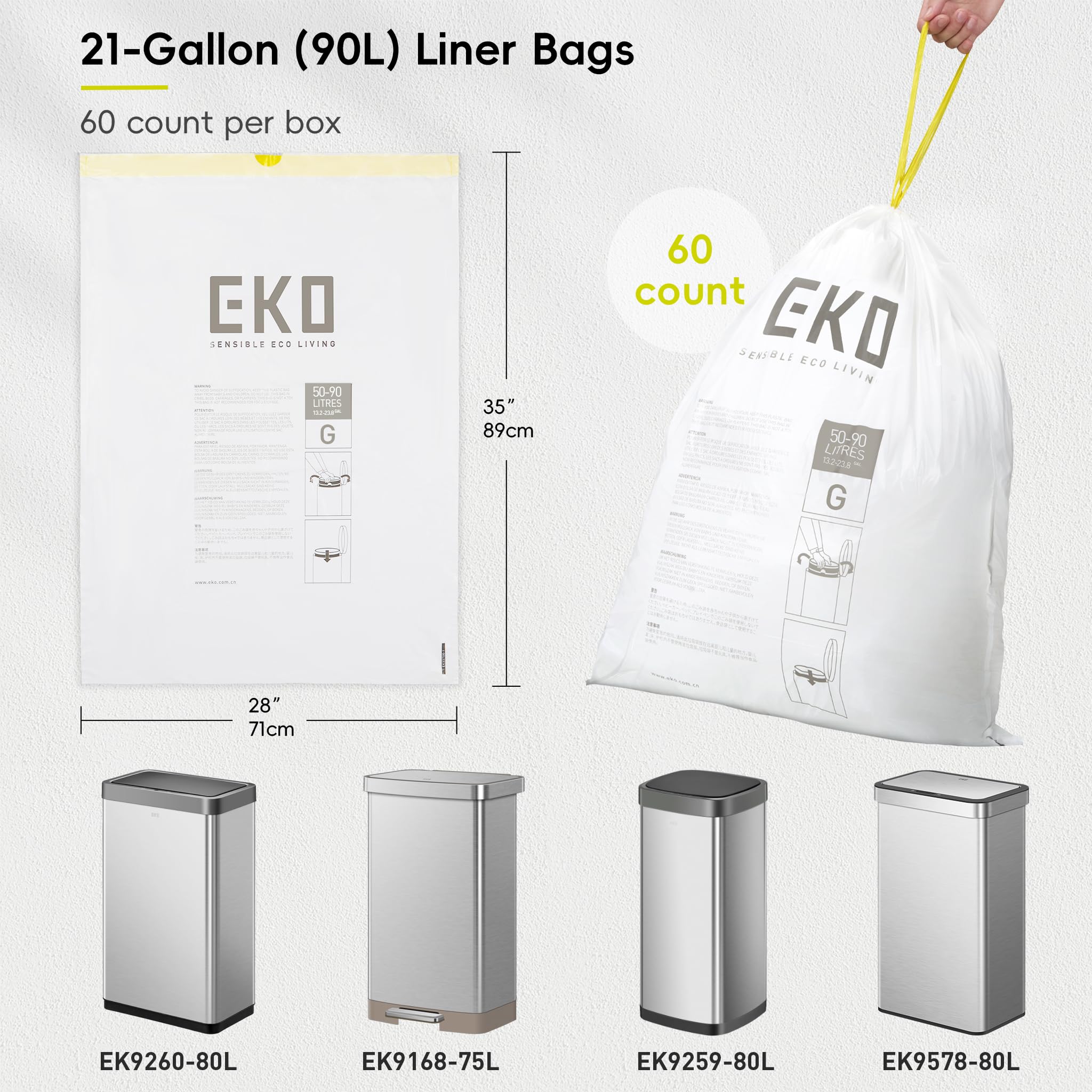 EKO rollo con dispensado fácil listo para extraer una bolsa rápidamente