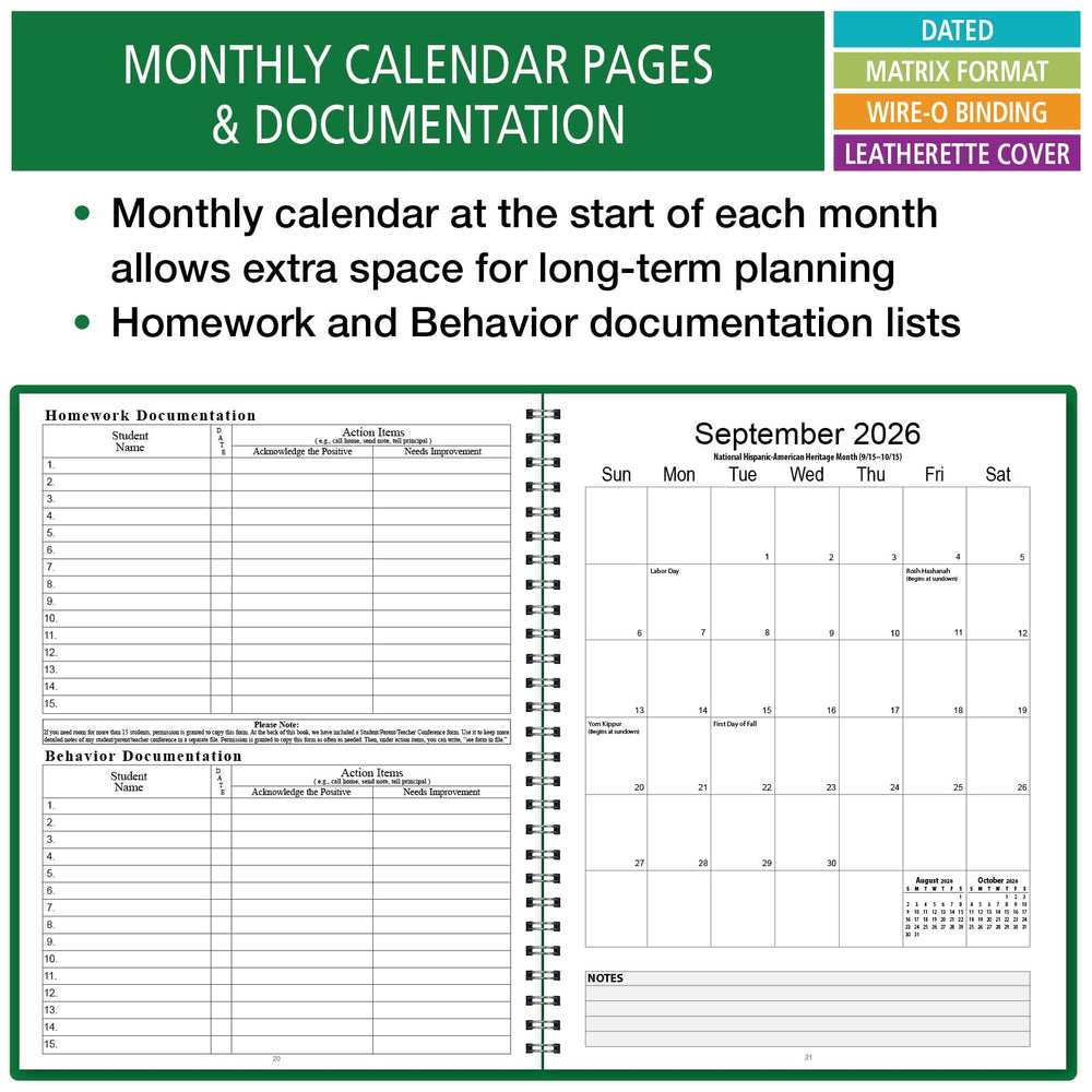 Elan Publishing Company calendario mensual para planificar eventos y fechas importantes