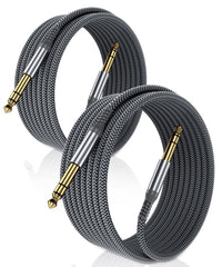 Elebase vista frontal del paquete doble de cables TRS, durabilidad