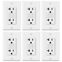 ELECTECK vista frontal del paquete seis GFCI con beneficio de protección múltiple