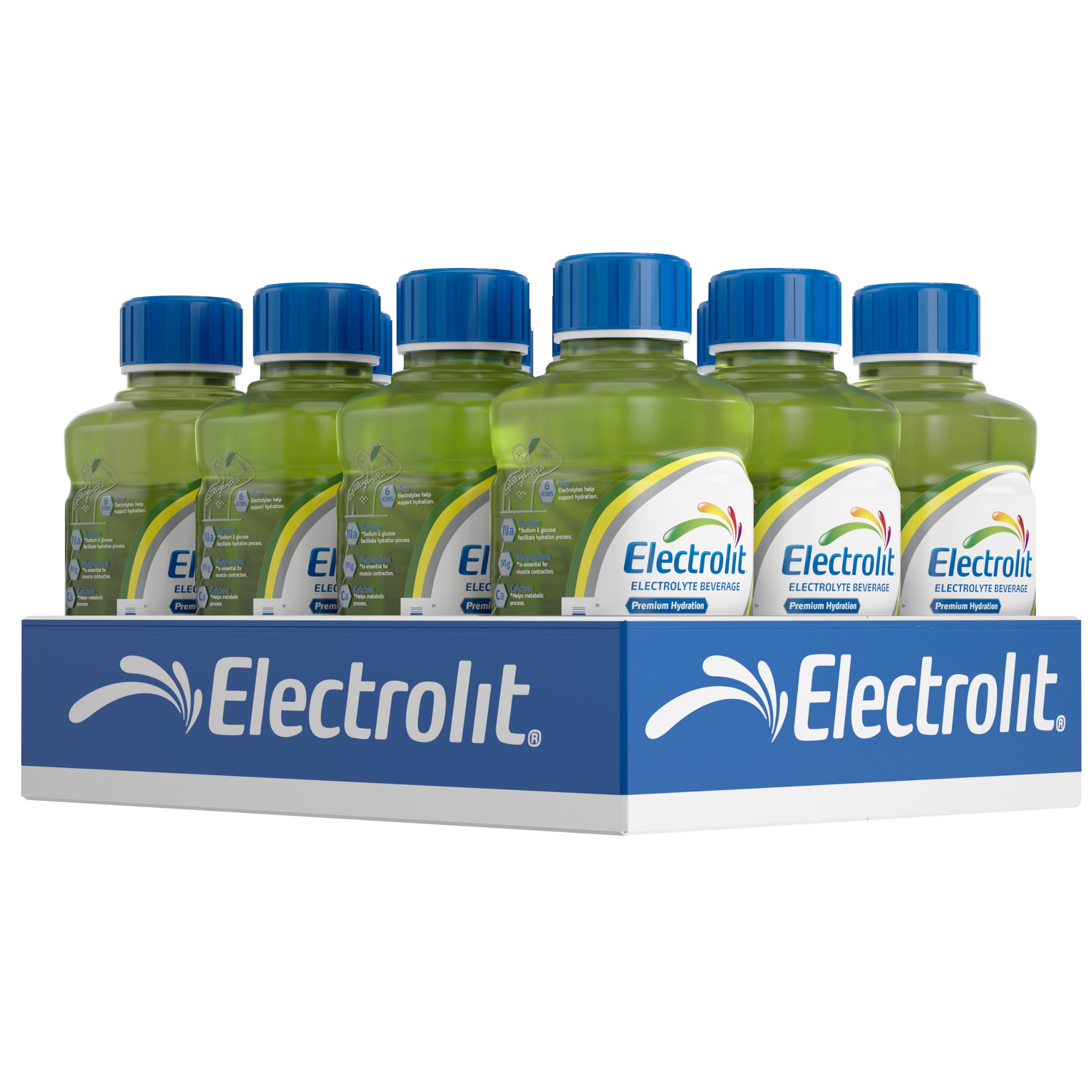 Electrolit botella frontal pepino-lima mostrando diseño y cantidad pack