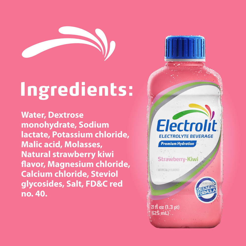 Electrolit junto a regla para comparar tamaño botella 620 ml
