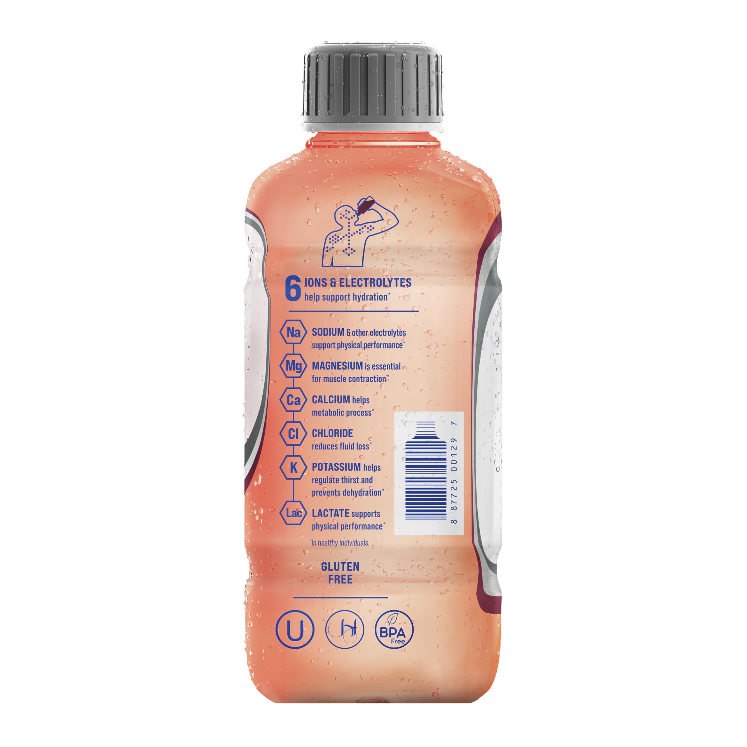 Botella Electrolit Zero fresa-plátano en mano mostrando tamaño portable
