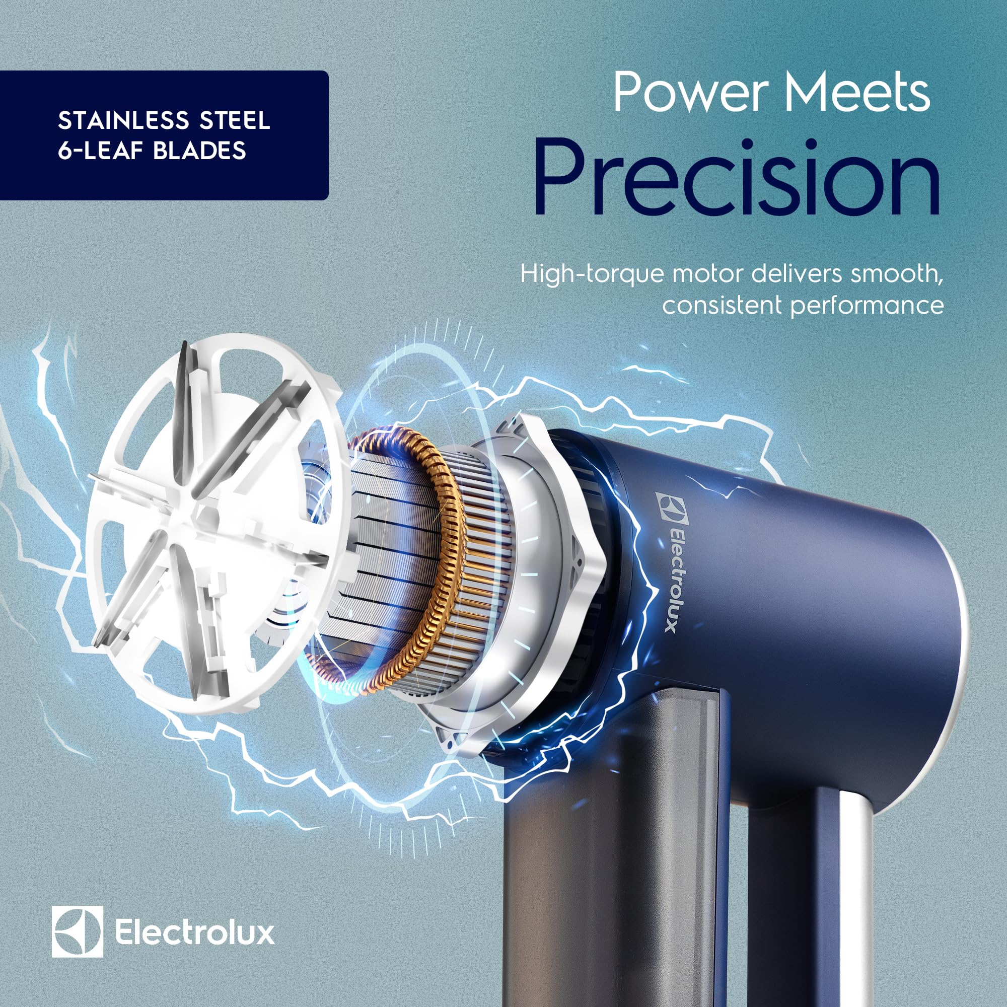Electrolux pantalla LED mostrando nivel de batería y velocidad para control fácil