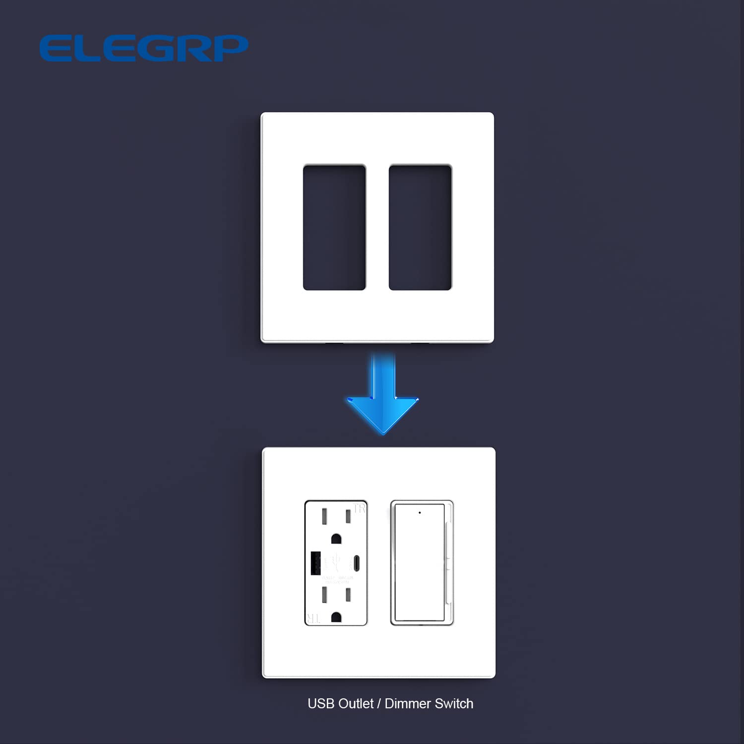 ELEGRP comparación de tamaño con regla, dimensiones 4.88x4.94 pulgadas