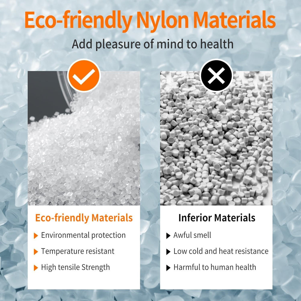 Eletoo etiqueta que indica PA66 y especificaciones, confianza en material industrial