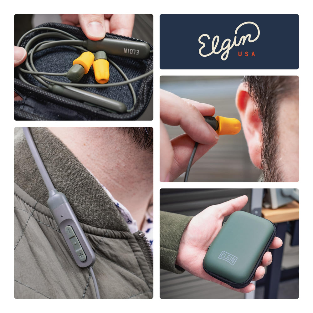 Elgin Discord Gen 3 etiqueta con certificación ANSI 31dB NRR visible