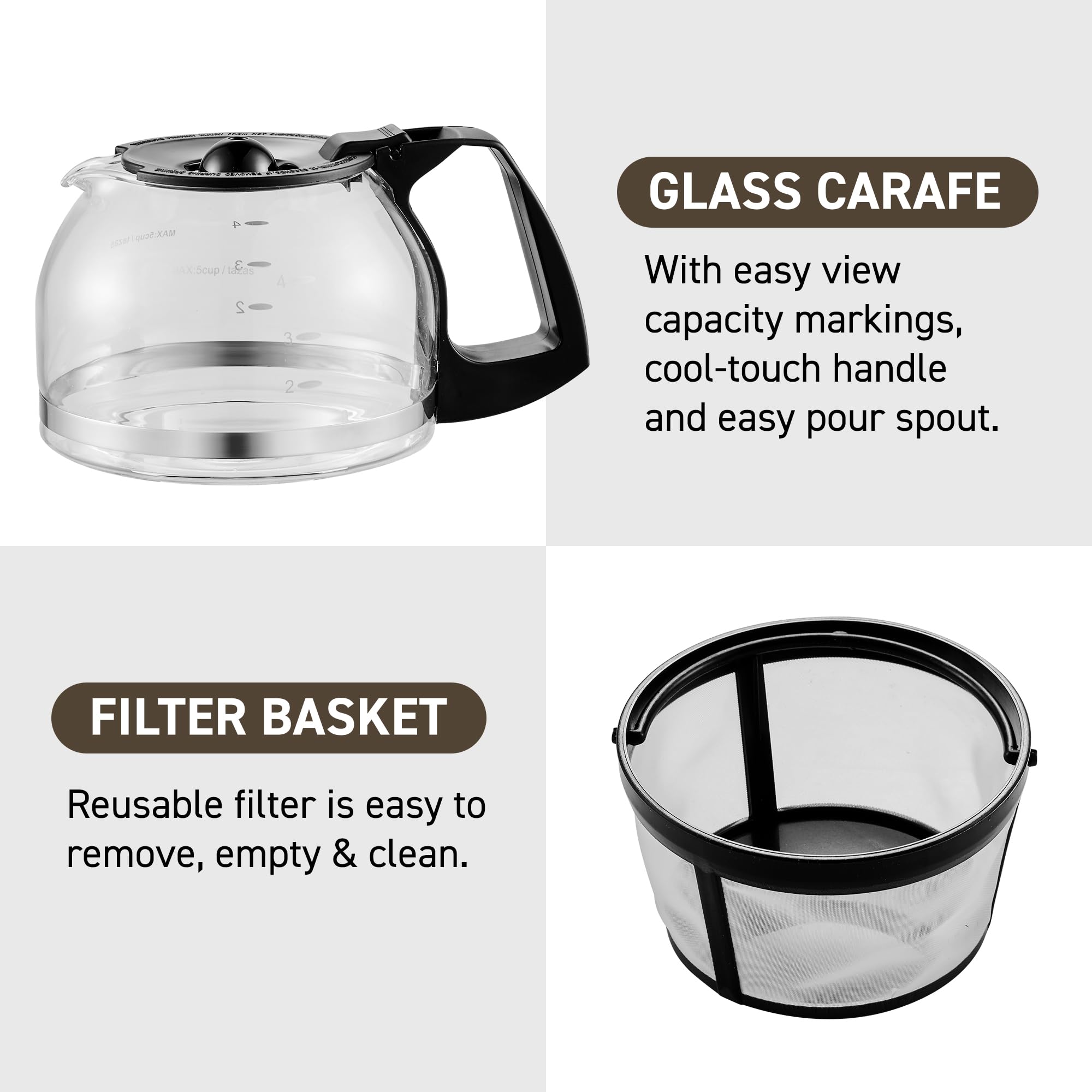 Elite Gourmet filtro reutilizable en cestillo, ahorro y menos residuos