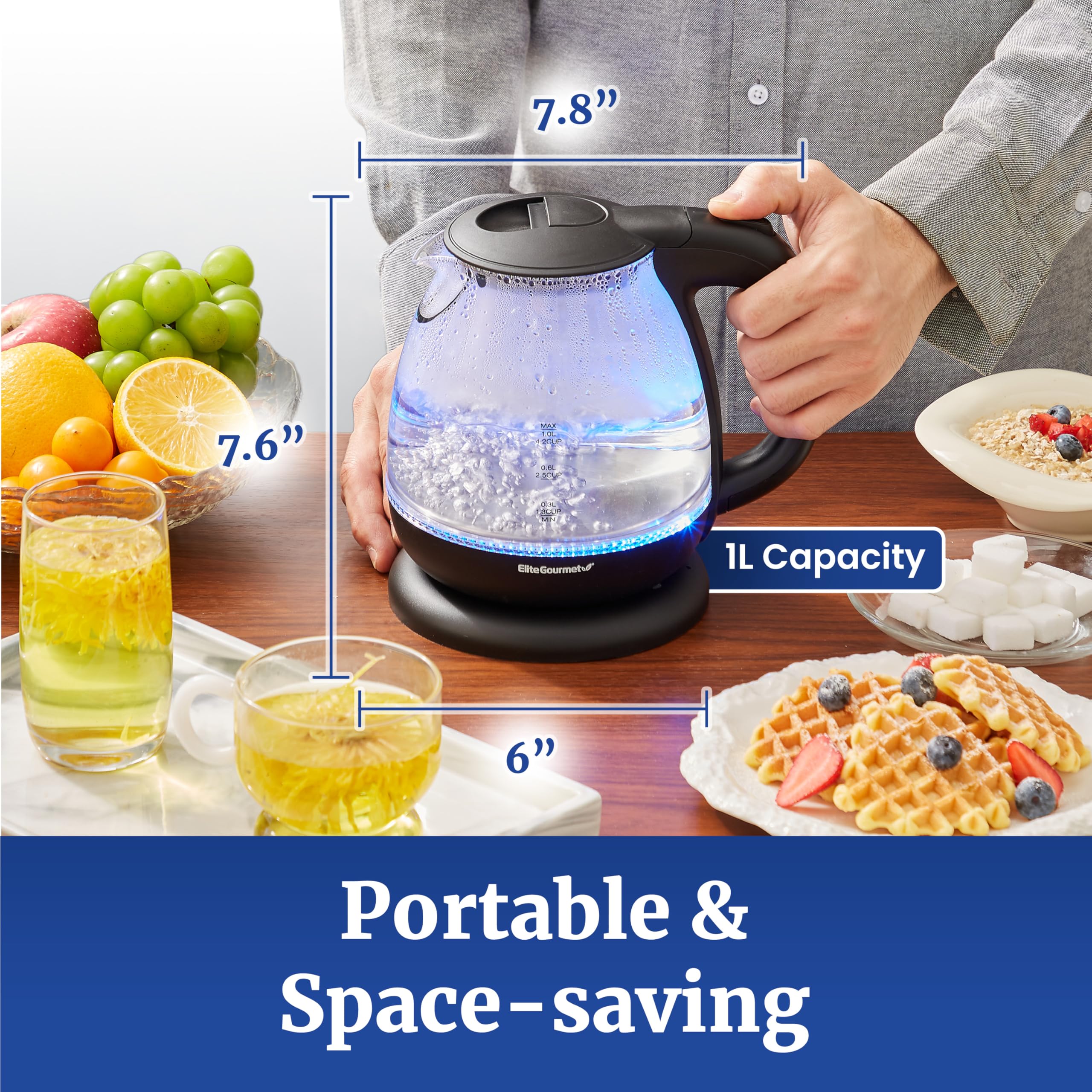 Elite Gourmet base desmontable giratoria 360°, cómoda para servir