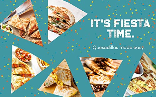 Elite Gourmet comparación de tamaño junto a una tortilla para referencia de escala