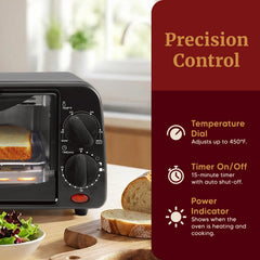 Elite Gourmet detalle de perillas y temporizador, controles simples y precisos