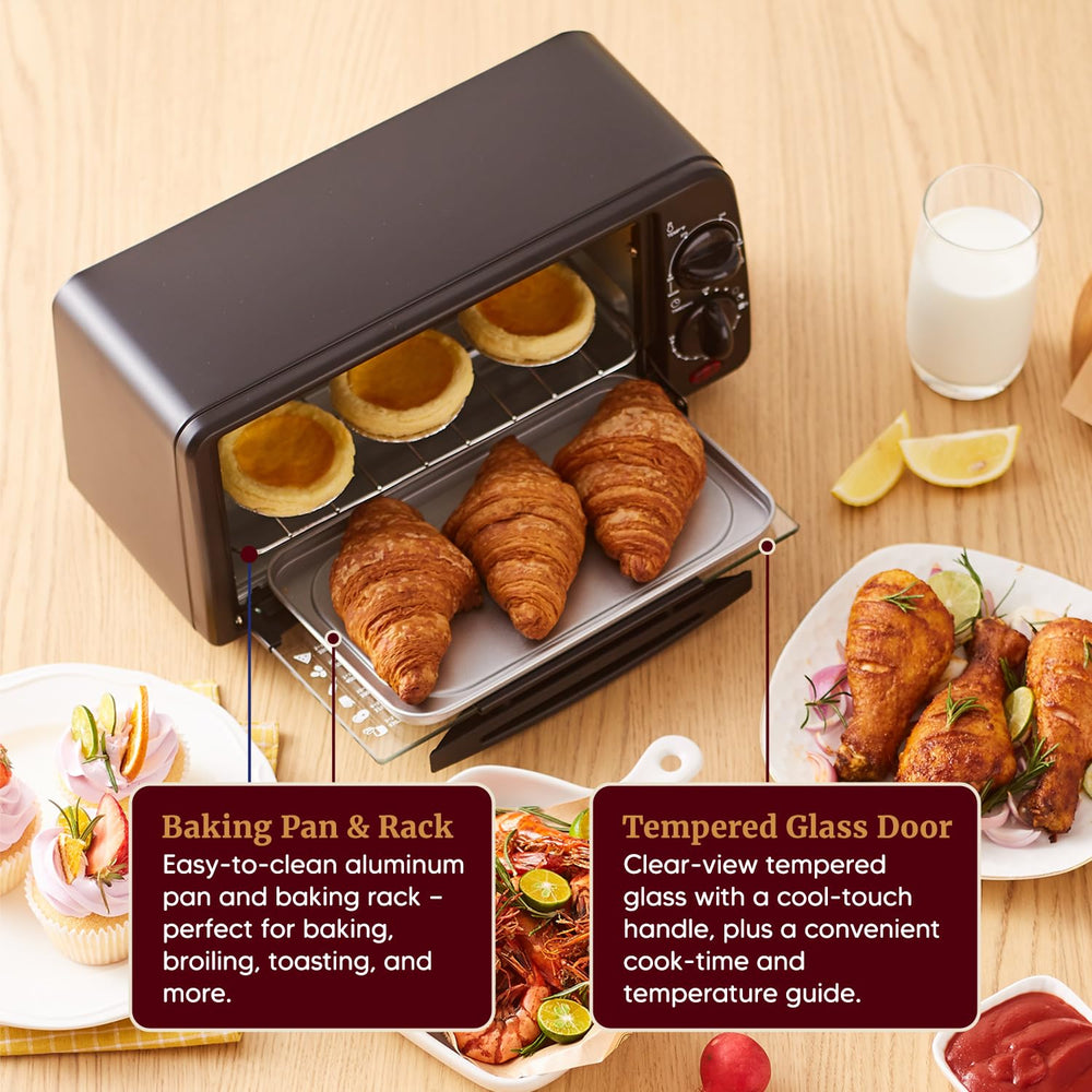 Elite Gourmet horno tostador sobre encimera, ahorro de espacio en cocina