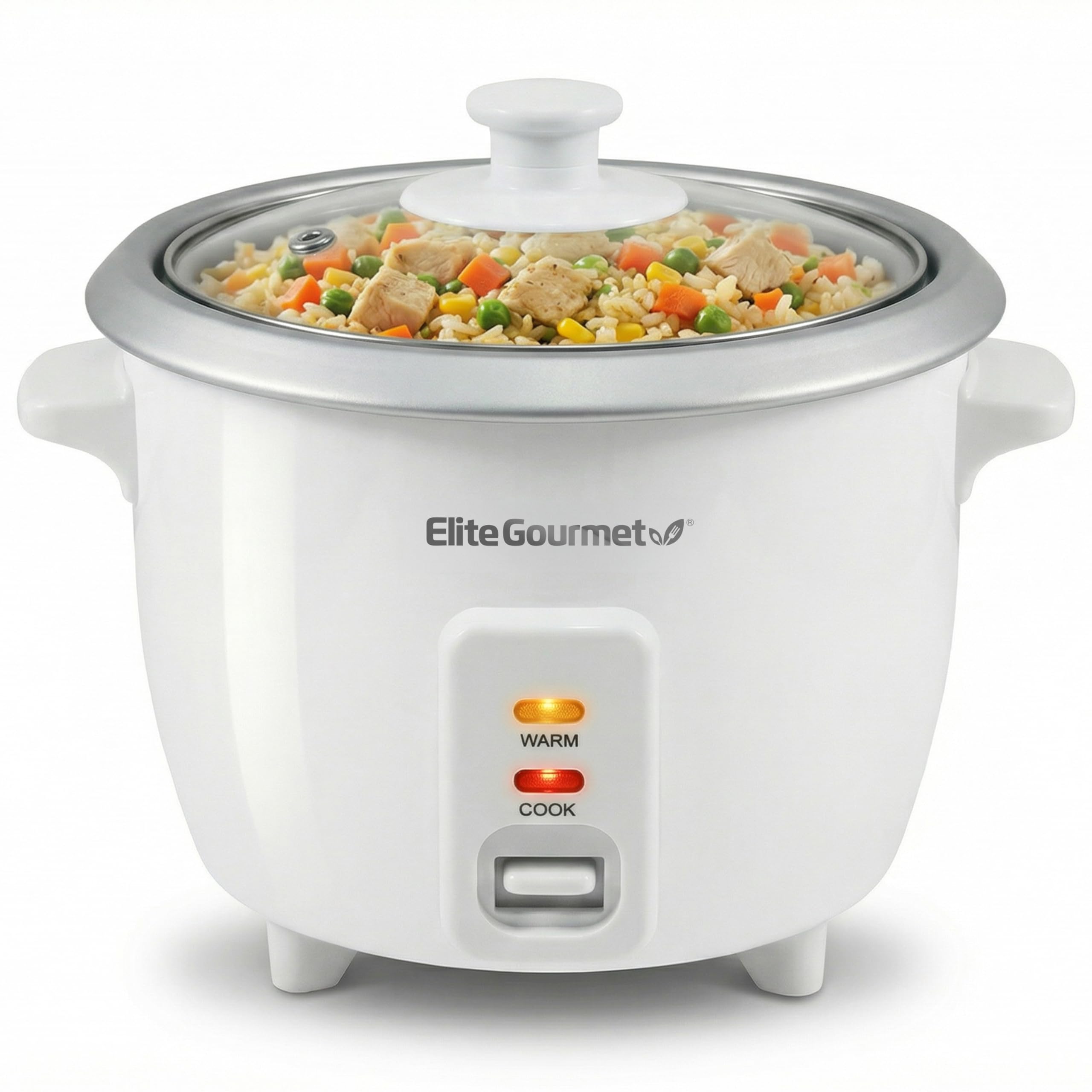 Elite Gourmet vista frontal del electrodoméstico, ahorro de tiempo en la cocina