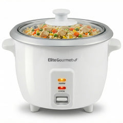 Elite Gourmet vista frontal del electrodoméstico, ahorro de tiempo en la cocina
