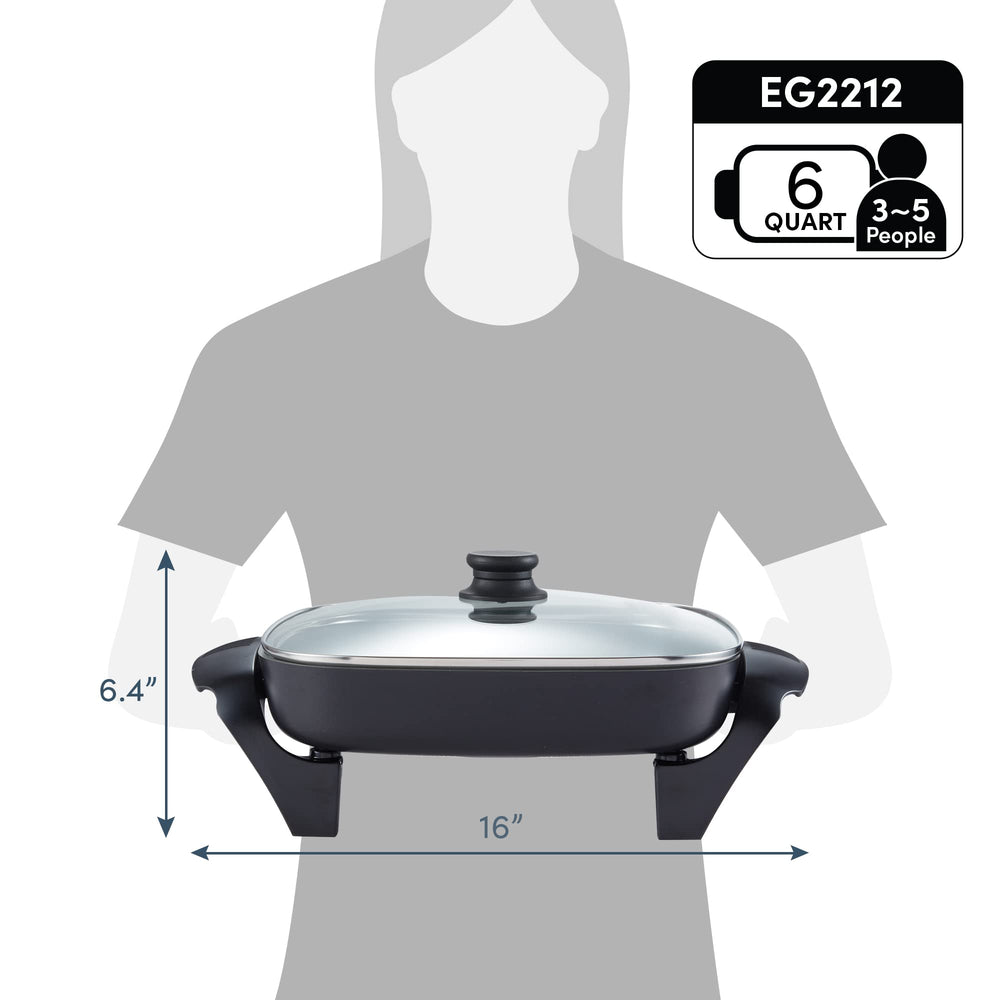 Elite Gourmet sartén sumergible en fregadero para limpieza rápida