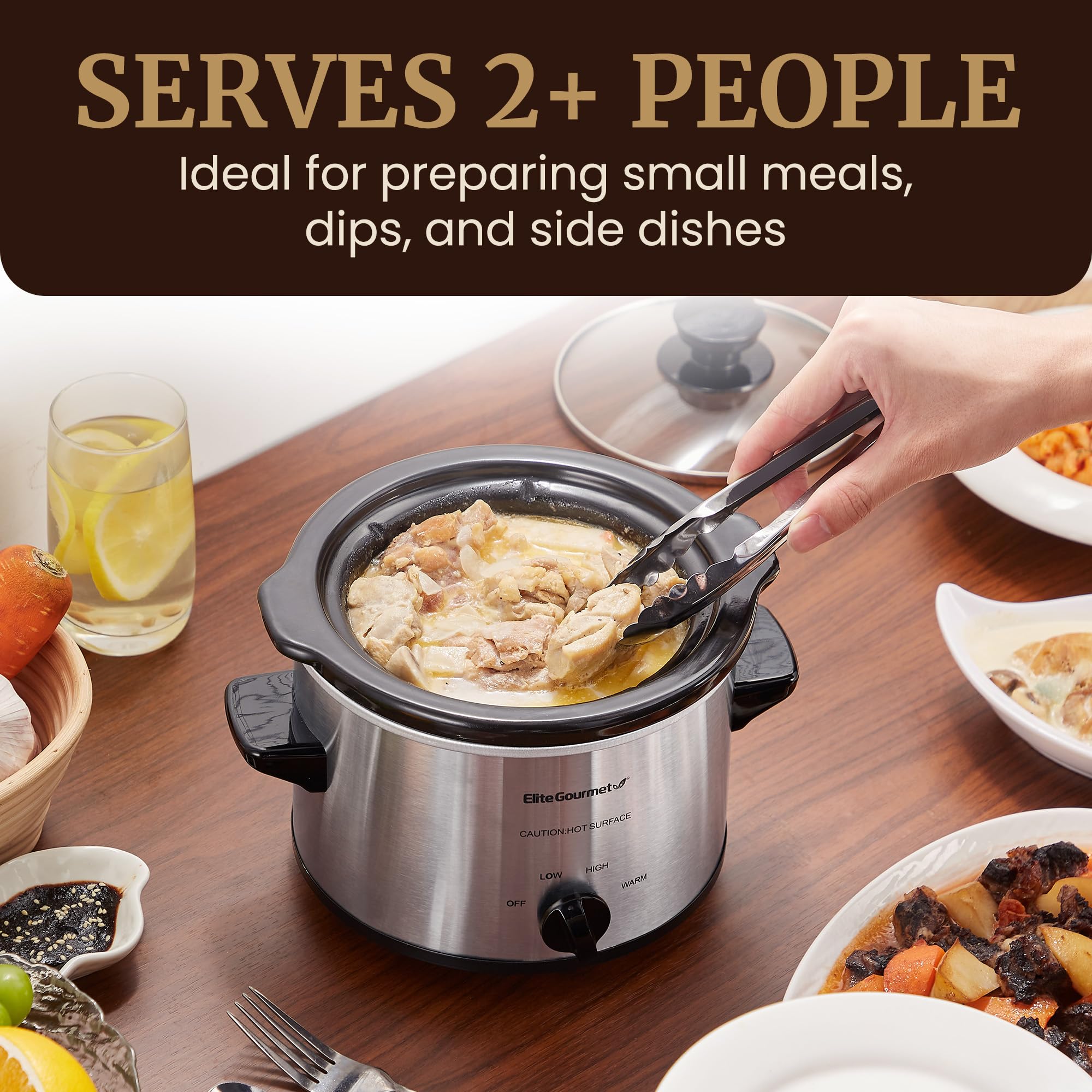 Elite Gourmet tapa de vidrio templado con borde metálico, control visual