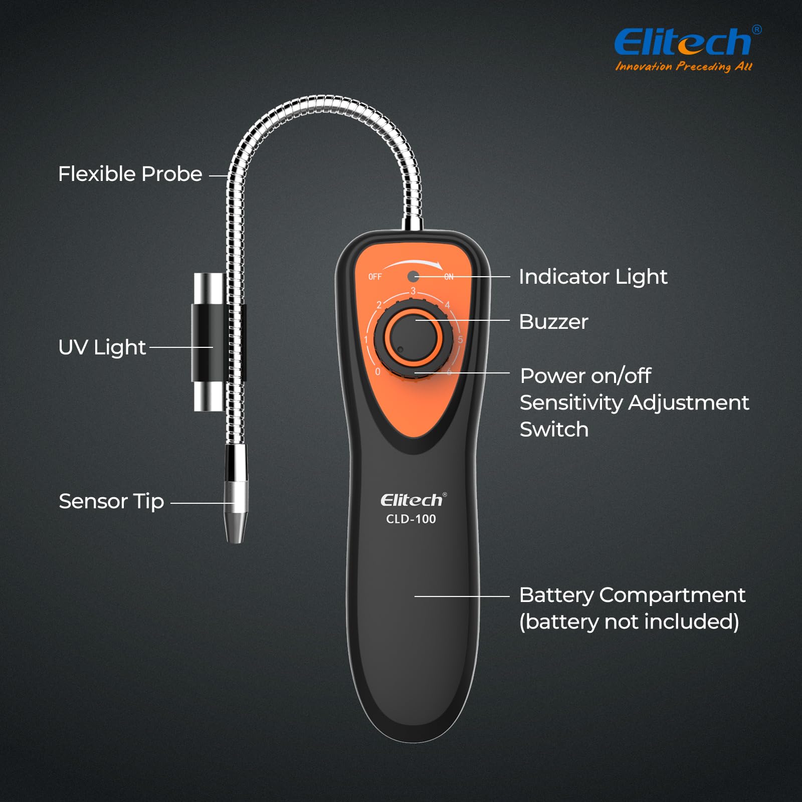 Elitech CLD-100 en mano para comparar tamaño y facilidad de transporte