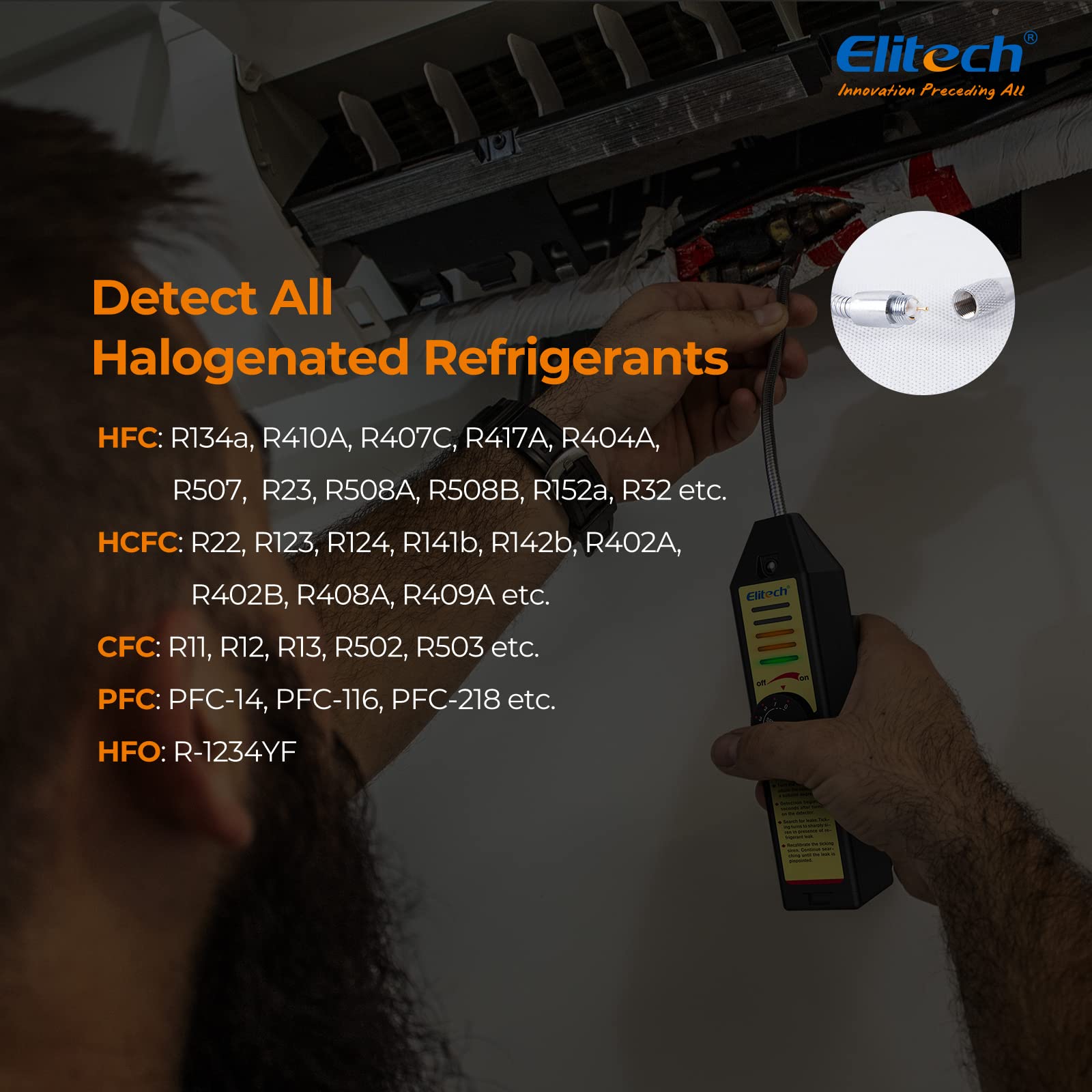 Elitech WJL-6000S en mano ergonómica durante inspección, manejo cómodo