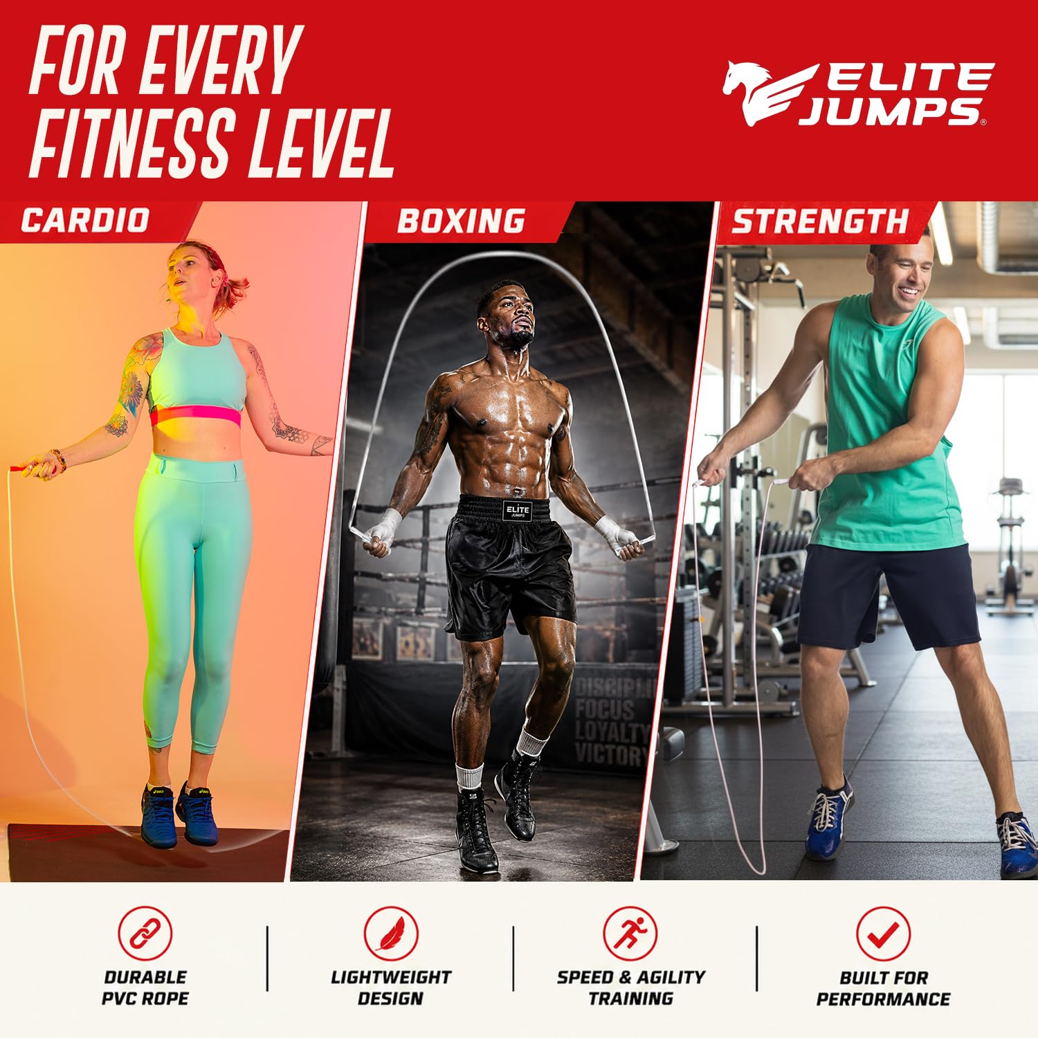 EliteSRS rope being used outdoors showing cardio workout versatility benefit