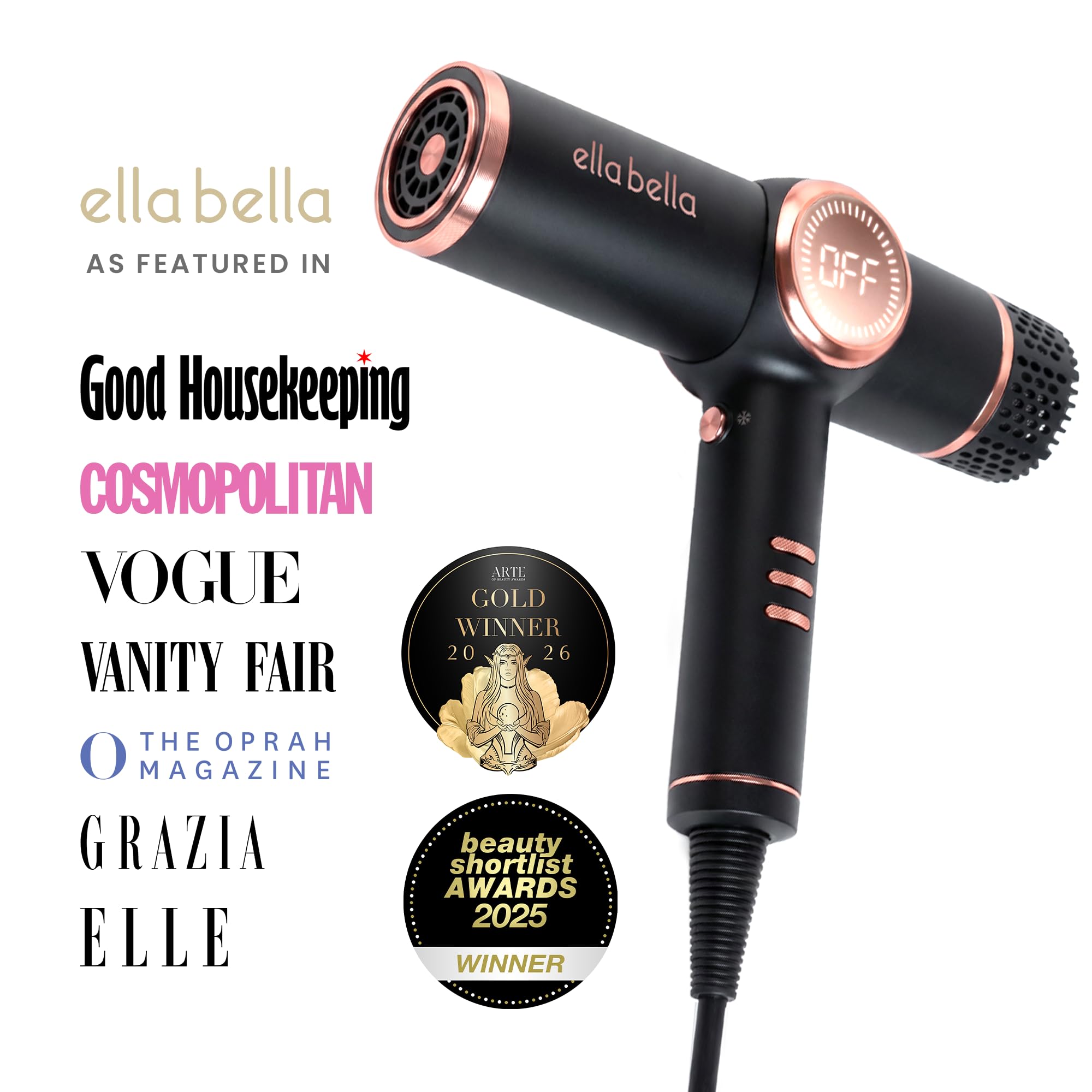 ELLA BELLA difusor en uso definiendo rizos con menos frizz