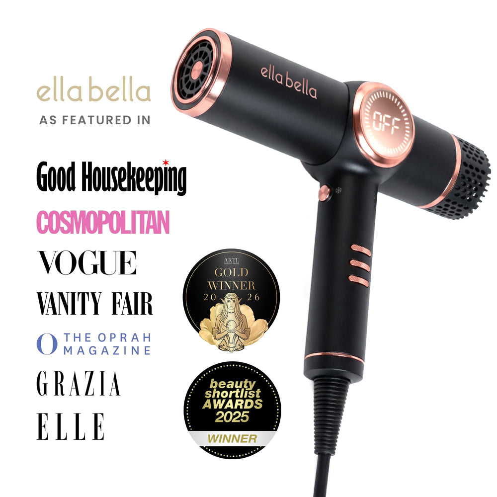 ELLA BELLA difusor en uso definiendo rizos con menos frizz
