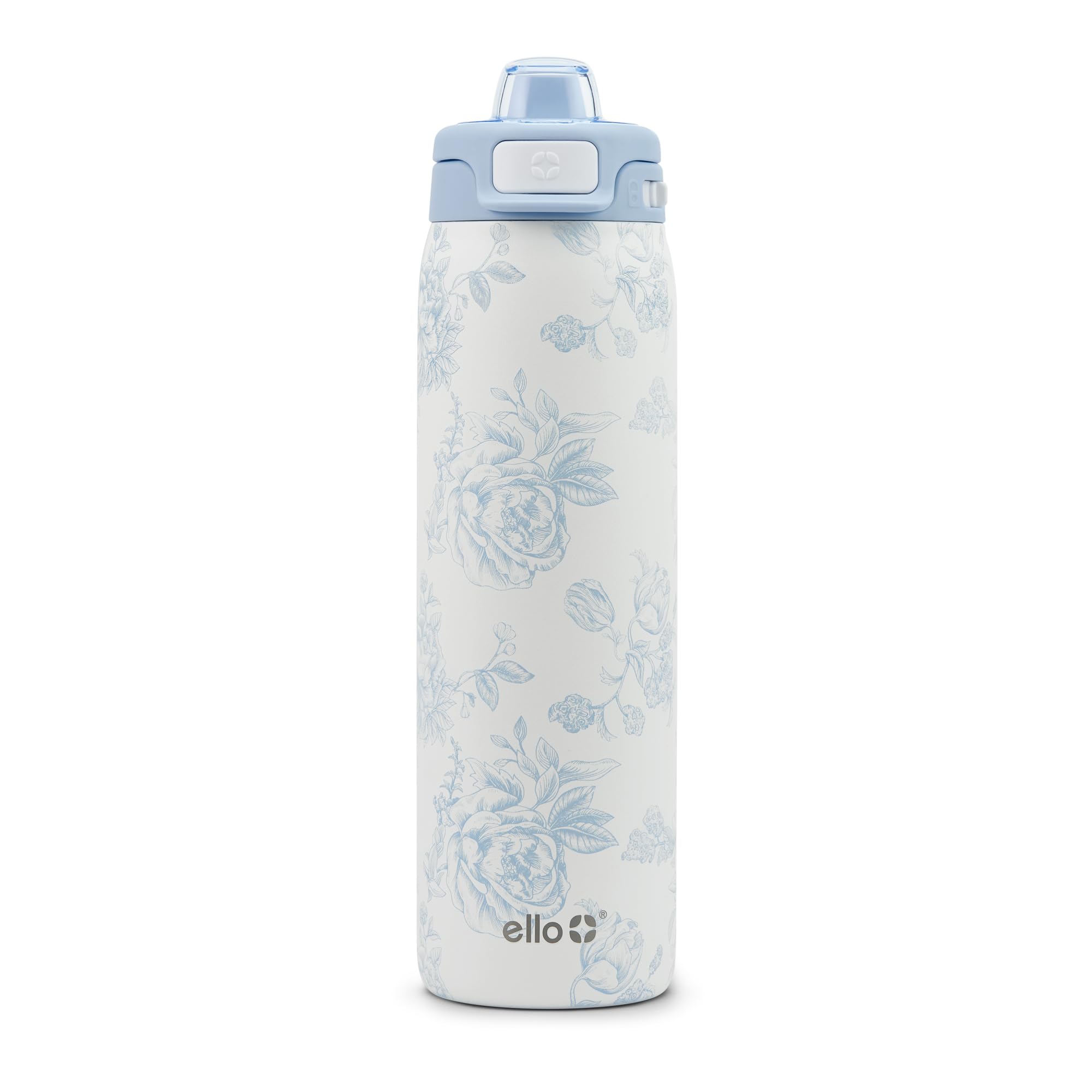 Ello botella frontal Porcelain Rose mostrando diseño y capacidad