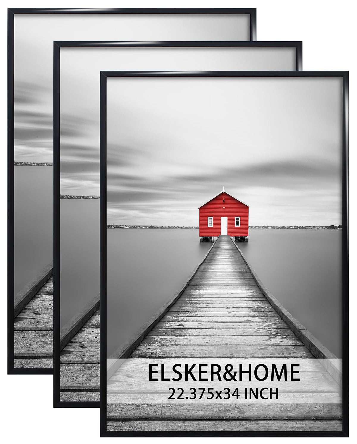 ELSKER&HOME vista frontal del marco negro, muestra limpieza y acabado