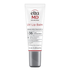 EltaMD frente del tubo de bálsamo labial mostrando el envase y SPF 30, protección visible