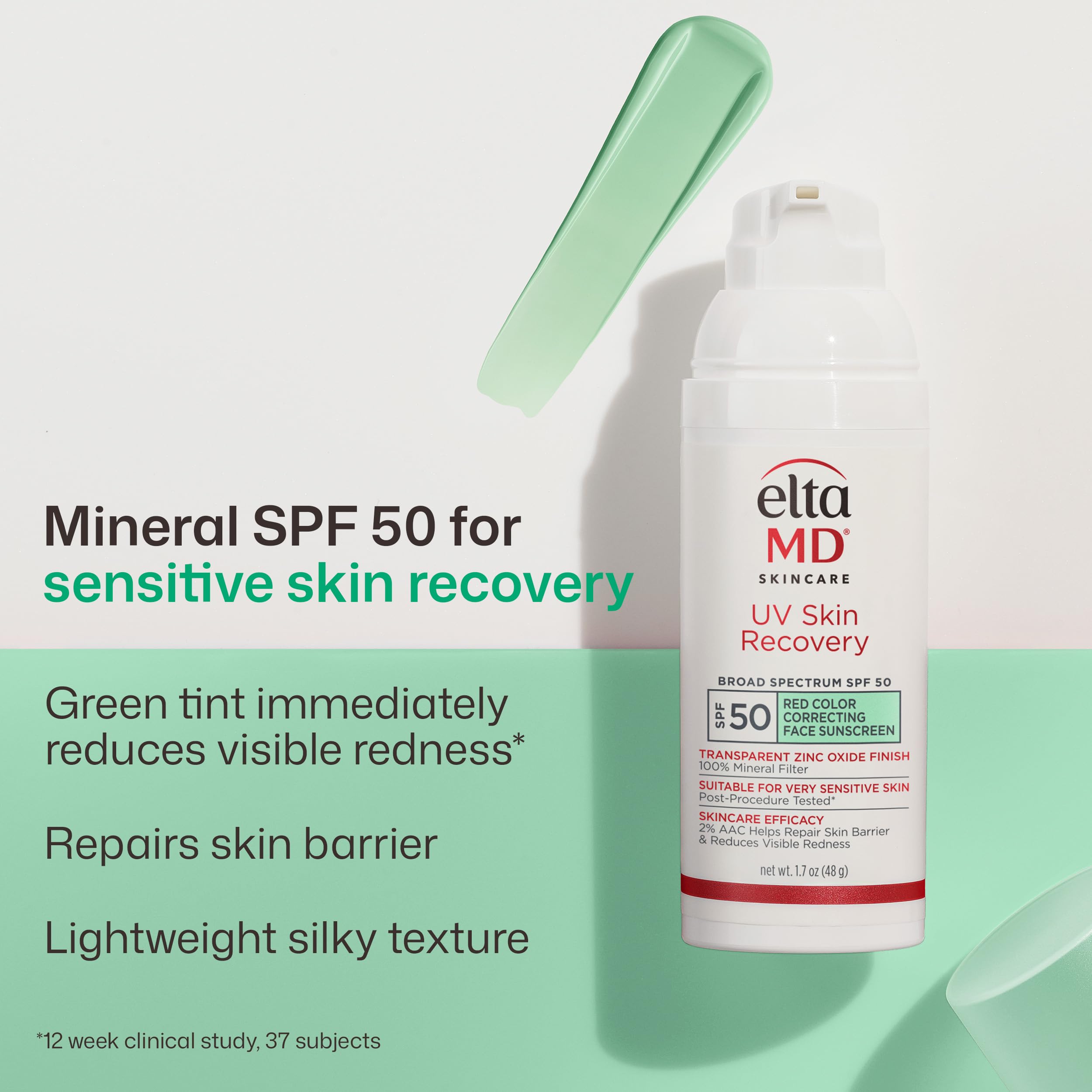EltaMD textura ligera en primer plano, absorción rápida y acabado natural