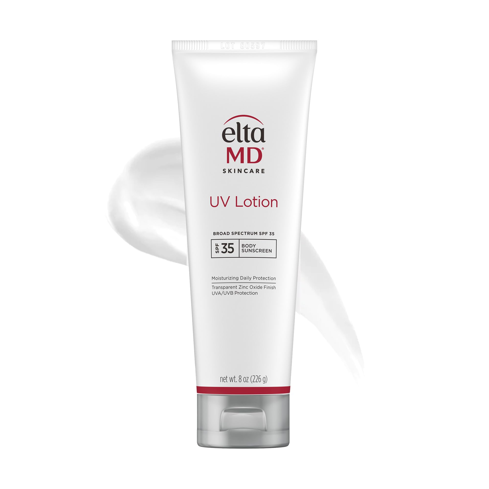 EltaMD loción UV vista frontal, protección y hidratación diaria