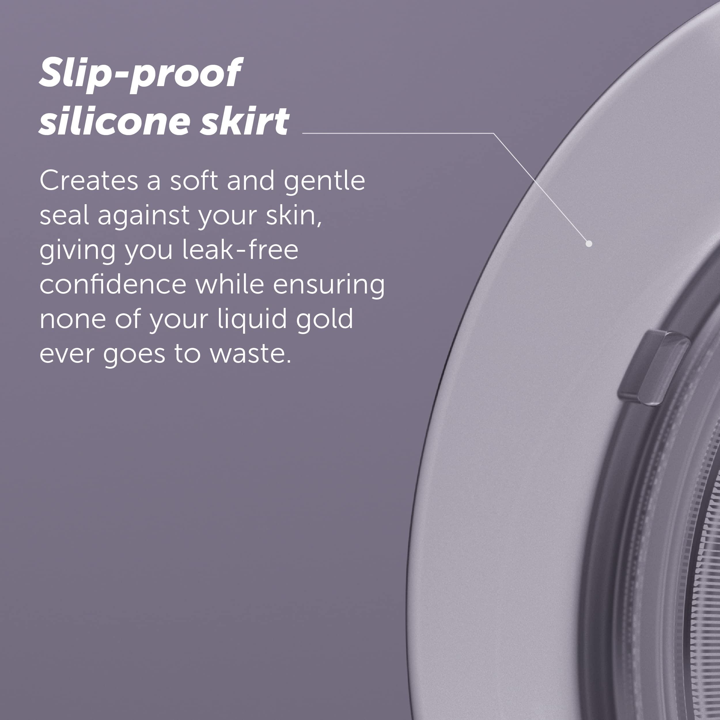 Detalle de silicona Elvie Catch destacando superficie antideslizante cómoda