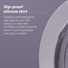 Detalle de silicona Elvie Catch destacando superficie antideslizante cómoda