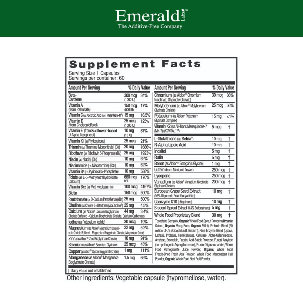 EMERALD LABS cápsula vegetal en primer plano beneficiando la adherencia