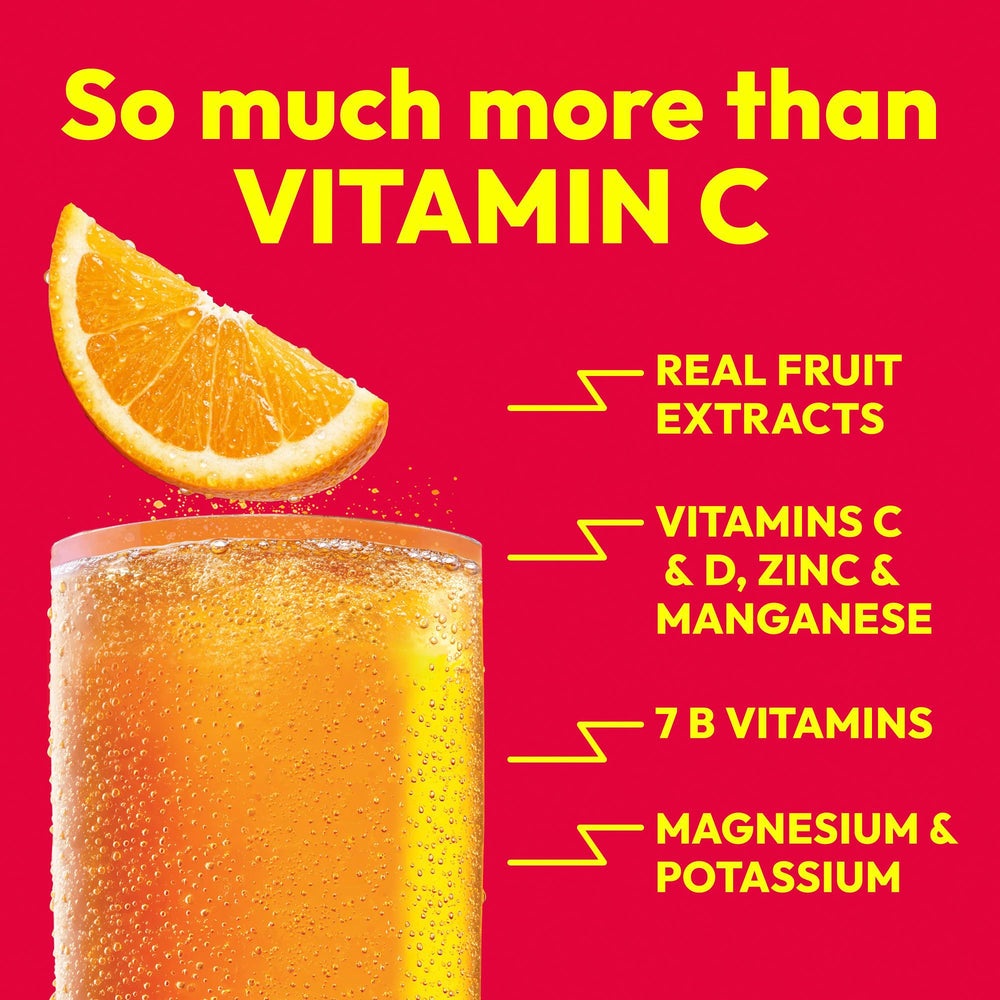 Emergen-C bebida efervescente en vaso, rápida disolución y refrescante