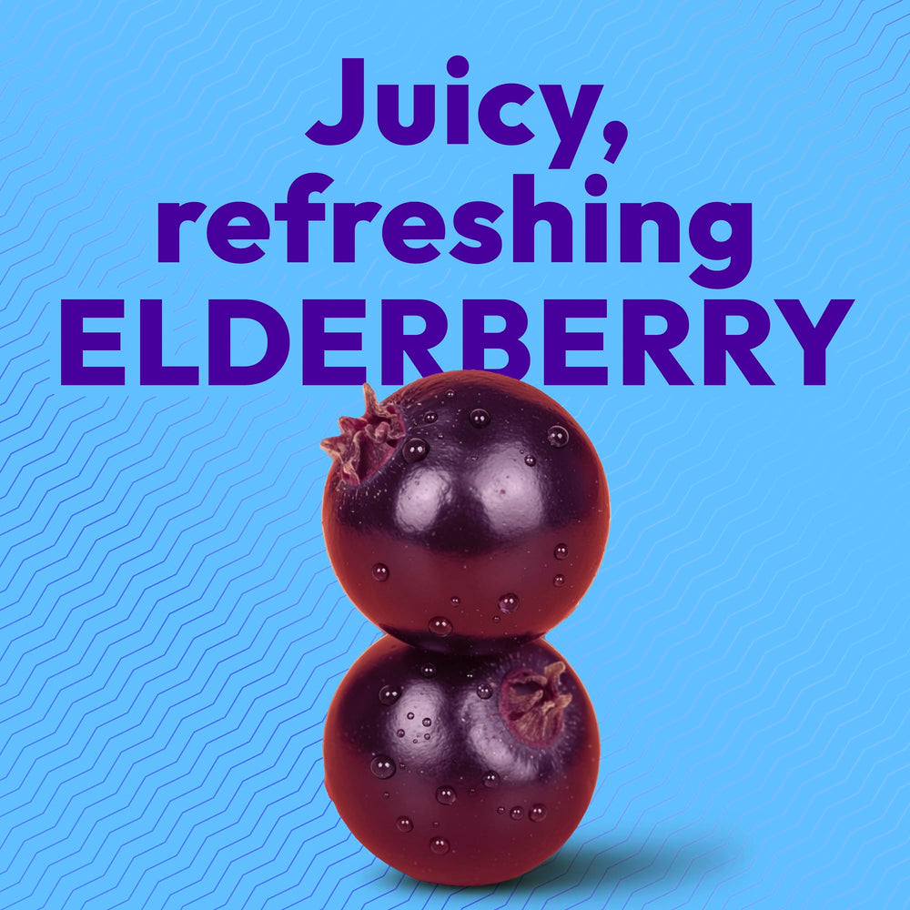 Emergen-C ingredientes naturales incluyendo saúco y jugo de fruta