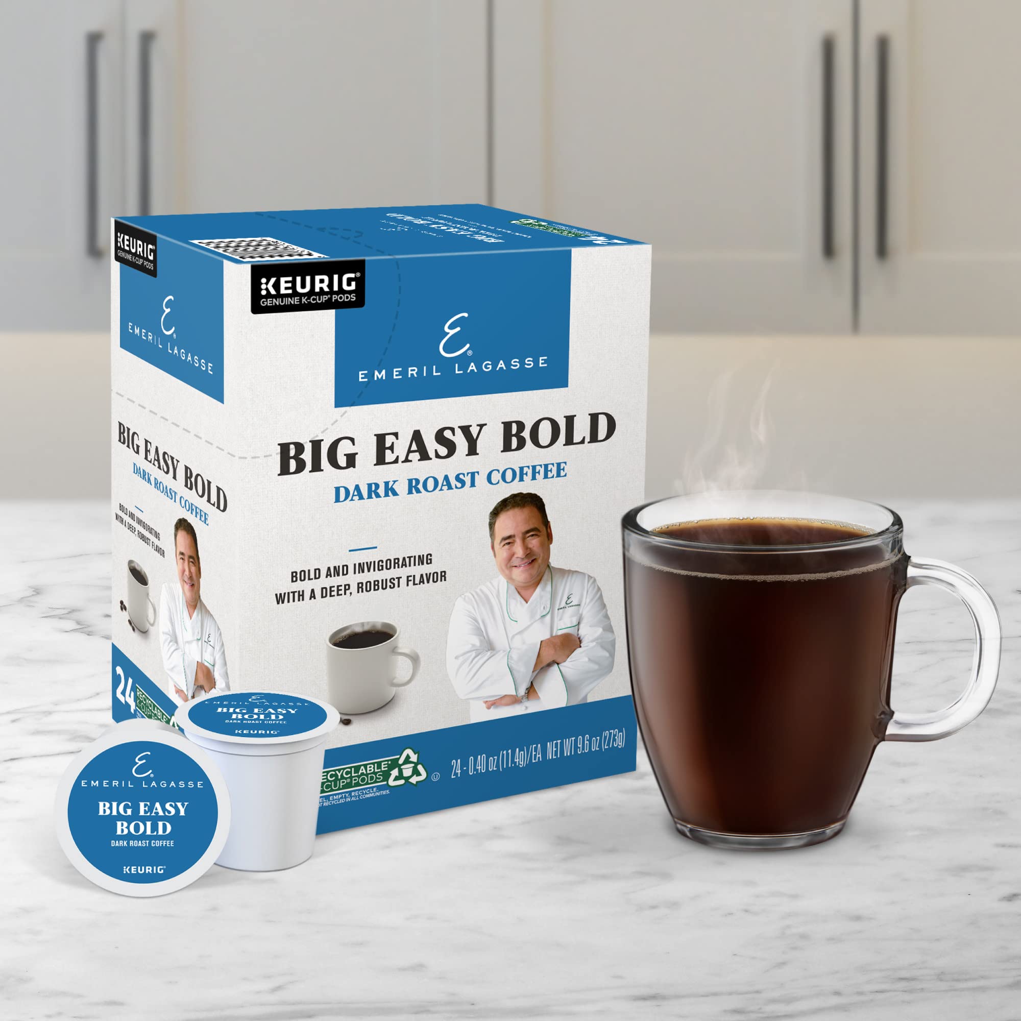 Emeril taza de café preparada con crema y sabor intenso