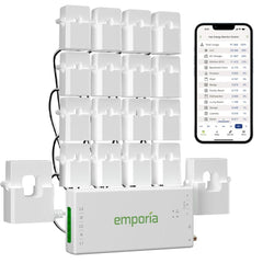 EMPORIA Vue 3 frontal del módulo en el cuadro eléctrico mostrando diseño seguro