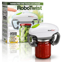 EMSON Robotwist vista frontal mostrando botón y diseño compacto, facilita abrir frascos