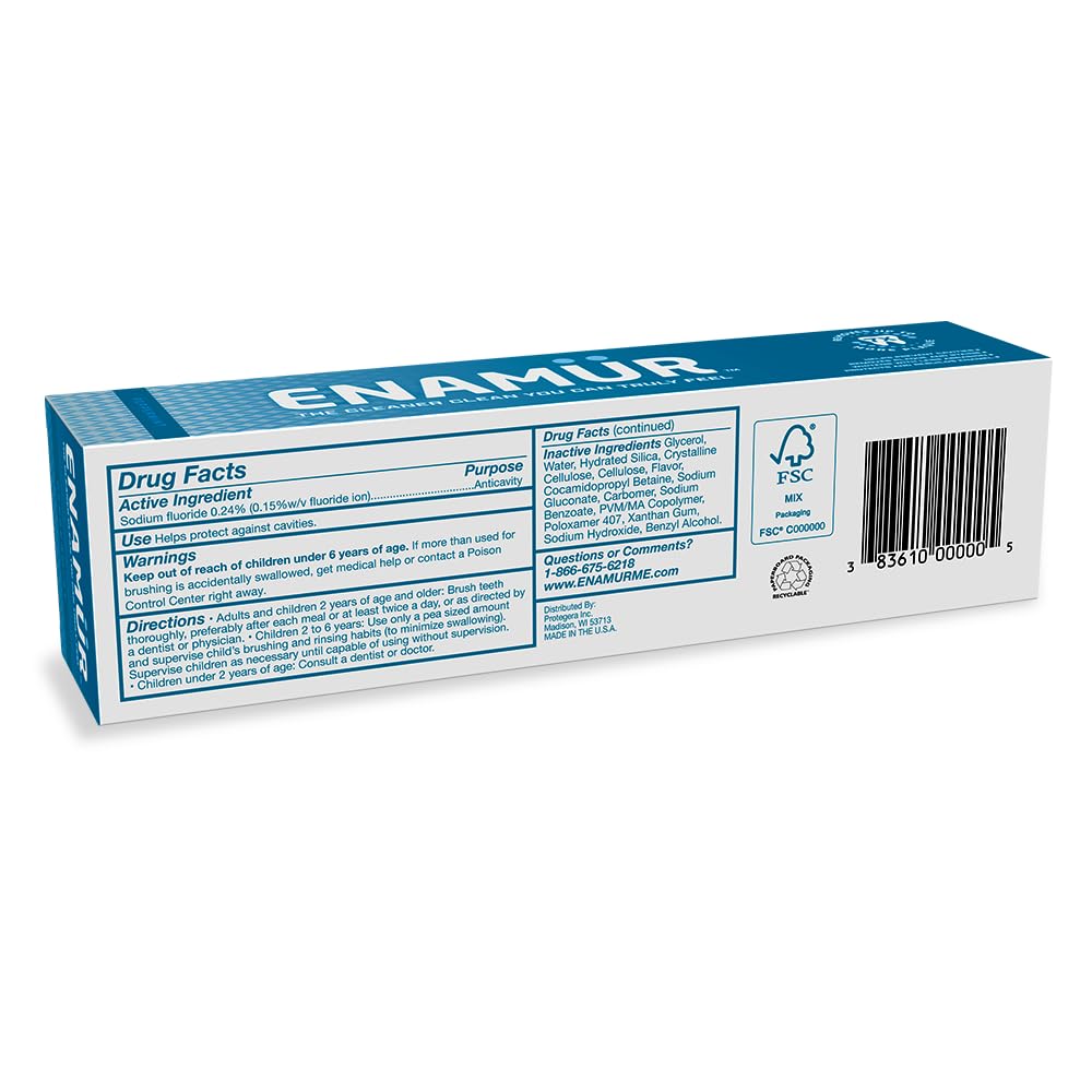 ENAMUR pasta dental en mesa de desayuno, reduce manchas de café