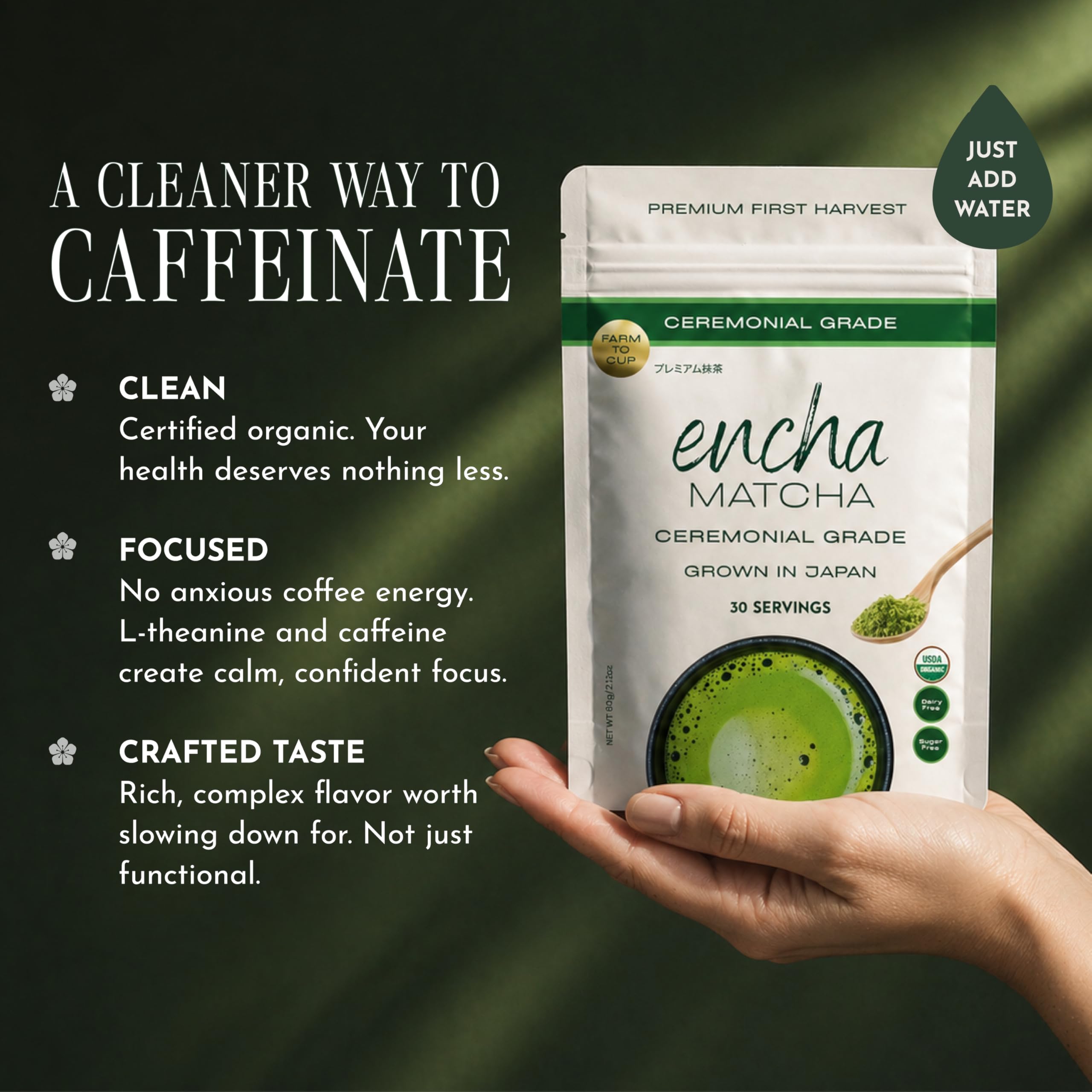 Encha matcha en escena de desayuno mostrando uso cotidiano