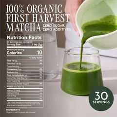 Encha polvo de matcha textura fina y color verde vibrante