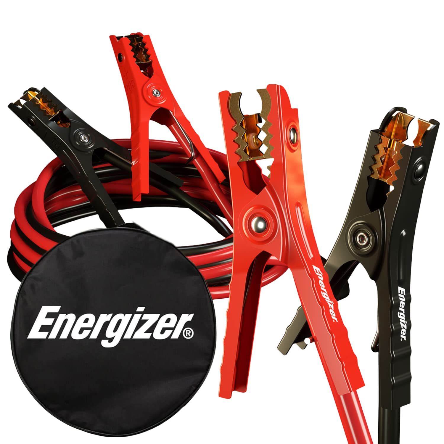 Energizer cables frente al empaque mostrando longitud y calibre, listo para emergencias