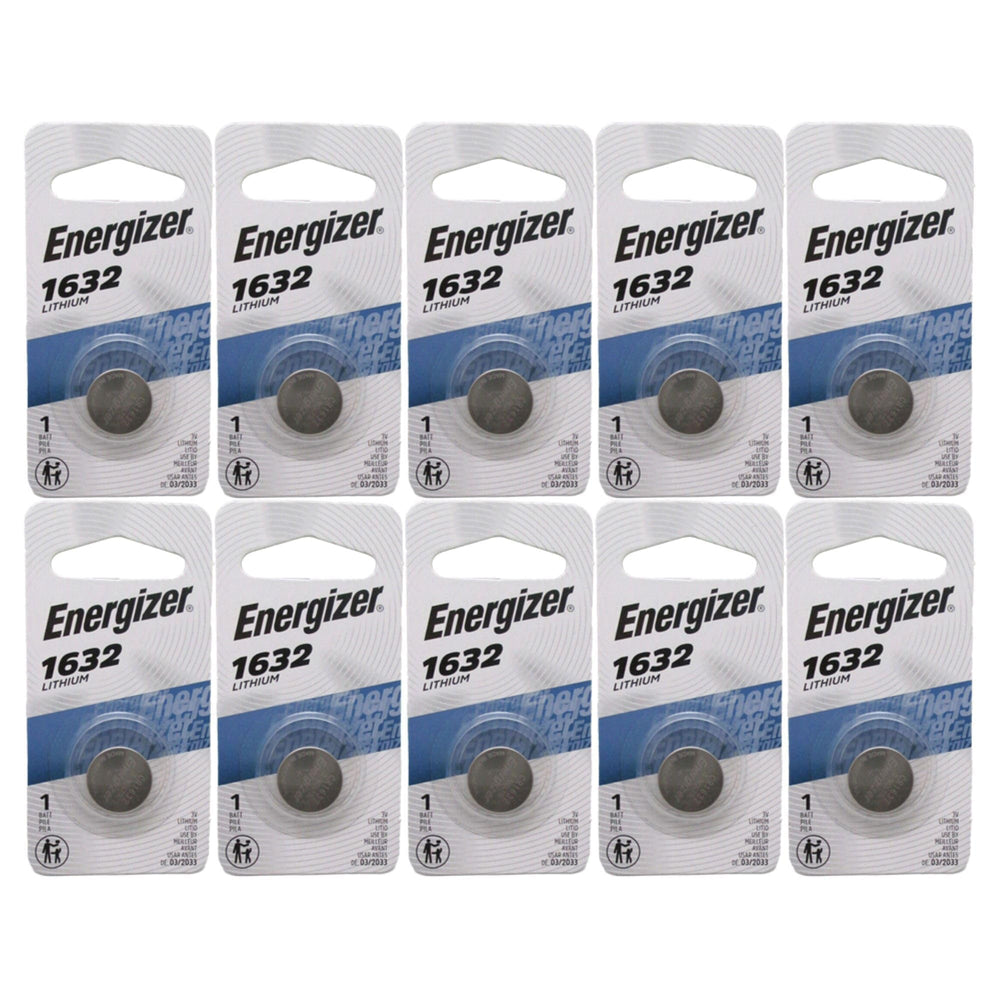Energizer CR1632 primer plano de la superficie de la pila destacando calidad y durabilidad