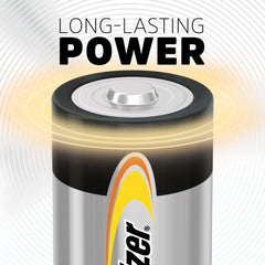 Close-up of Energizer D cell terminal highlighting consistent contact and performance