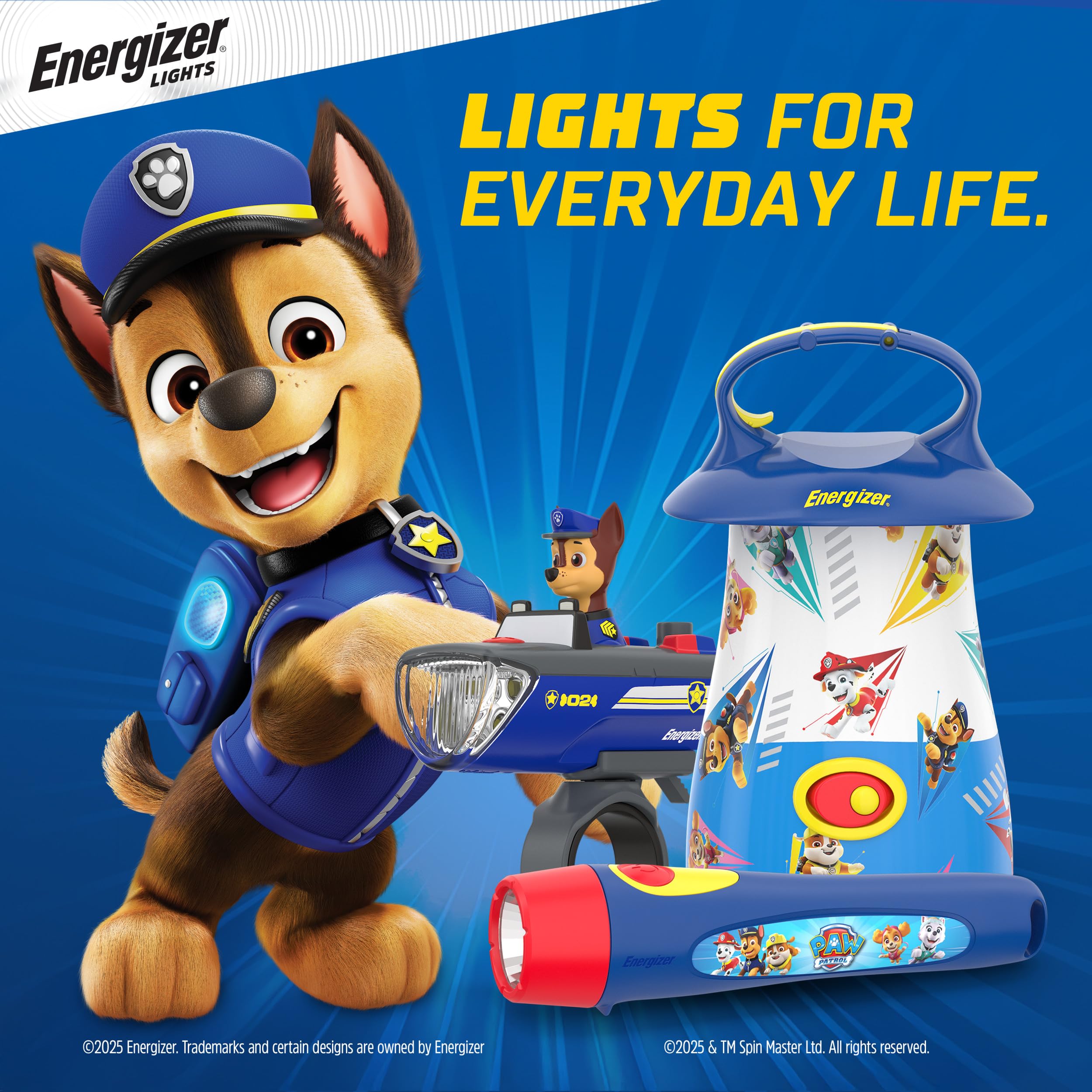 Energizer PAW Patrol en campamento demostrando luz cálida para actividades nocturnas