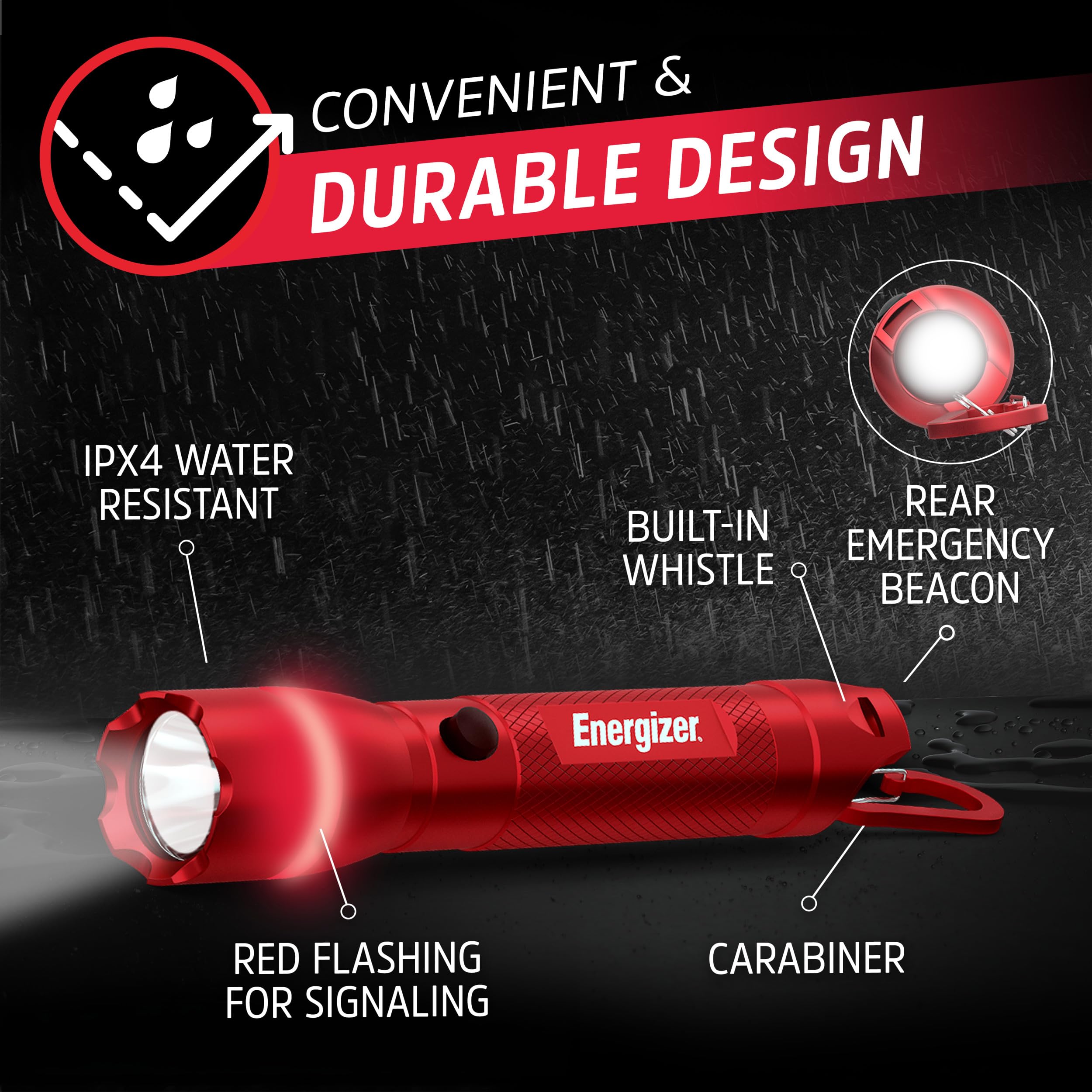 Energizer R-300 luz roja intermitente activa para mayor visibilidad y señalización