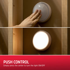 Energizer luz colocada bajo mueble iluminando encimera sin cables