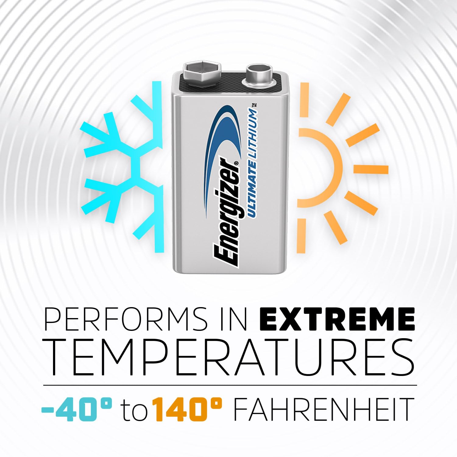 Energizer etiqueta con especificaciones 9V, información clara