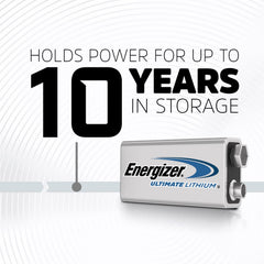 Energizer detalle de carcasa de litio 9V, resistente a fugas